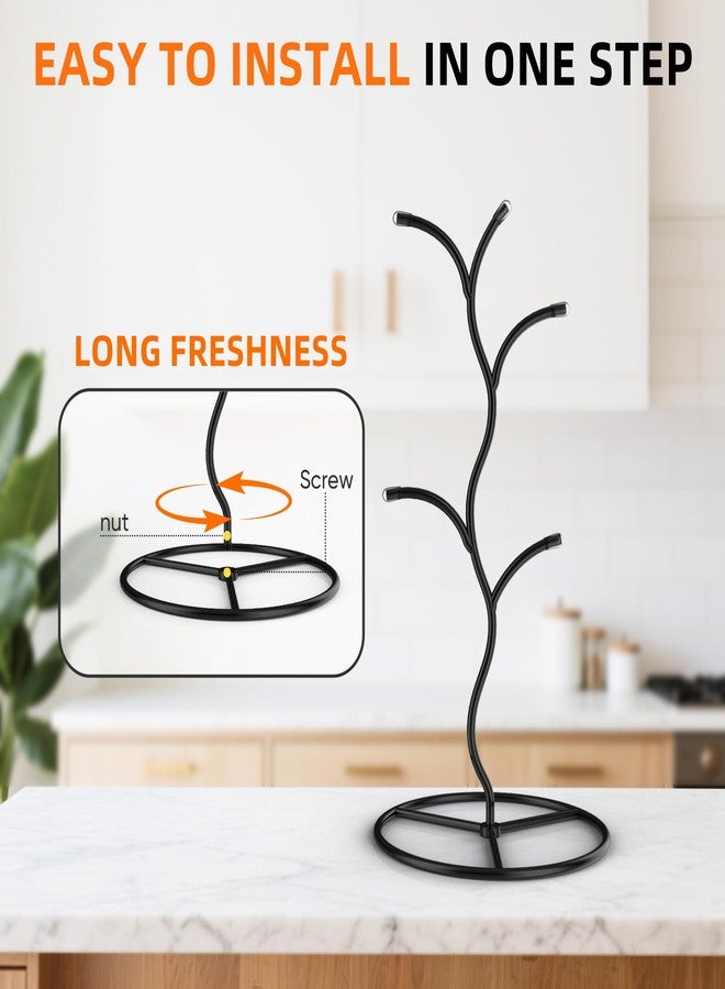 Beesini 2 Pack Mug Holder, Metal Coffee Mug Holders Tree, Decorative Mug Rack, Mug Cup Tree for Kitchen Decor Organizer, Black - Image 5